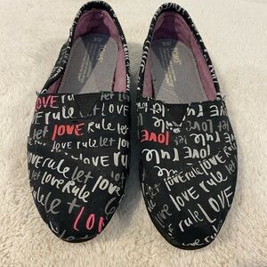 TOMS Let Love Rule Canvas Slip-Ons